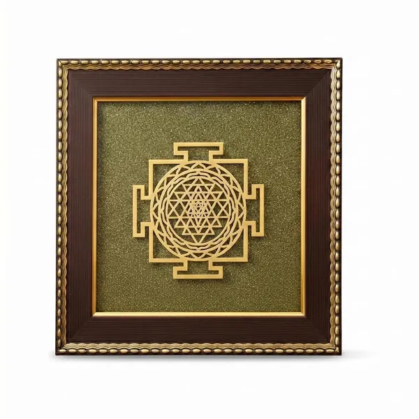 Zenvedas_Shree_Yantra_On_Raw_Pyrite_Frame_For_Home_Office_Decor_Vastu_Positive_Energy_Wall_Frame_Luxury_Wooden_Golden_Artwork_For_Wealth_Success_Prosperity_Premium_Gift_Item