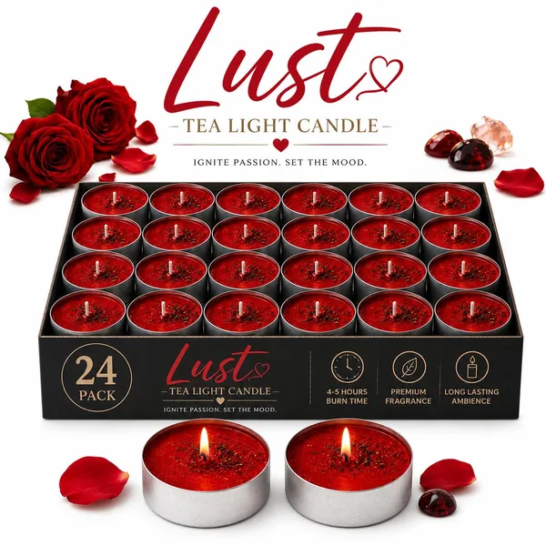Lust_Tea_Light_Candles_(Pack_of_24)_|_Hoodoo_&_Witchcraft_Ritual_for_Passion,_Desire,_Attraction_&_Romance_|_Spell_Casting,_Conjure,_Rootwork,_Magic,_Meditation_&_Spiritual_Practices