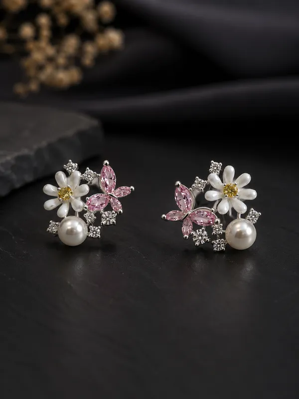 Pearl_Floral_Butterfly_Stud_Earrings_For_Women