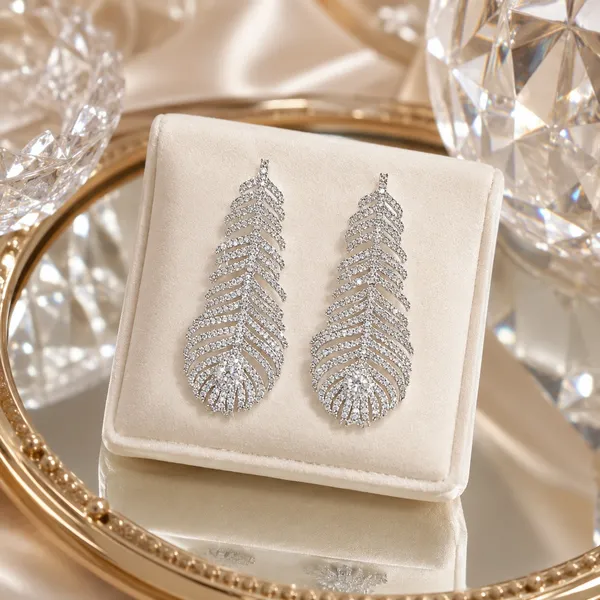Silver_Tone_Crystal_Feather_Drop_Earrings_For_Women