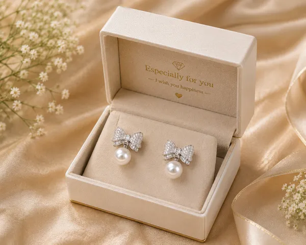 Silver_Tone_Bow_Pearl_Drop_Earrings_For_Women