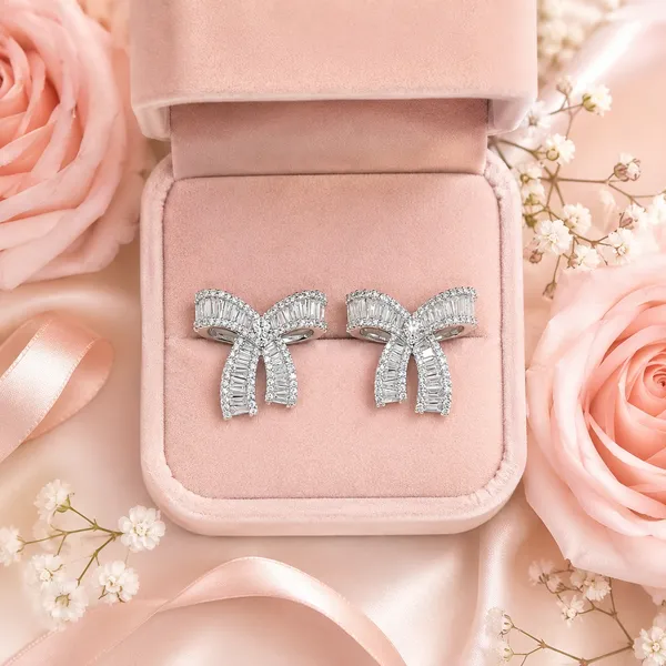 Silver_Tone_Bow_Stud_Earrings_For_Women