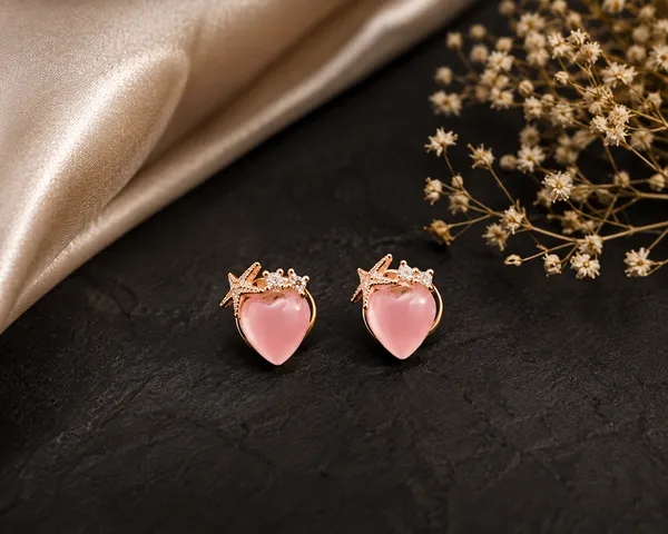 Pink_Heart_Stud_Earrings_For_Women