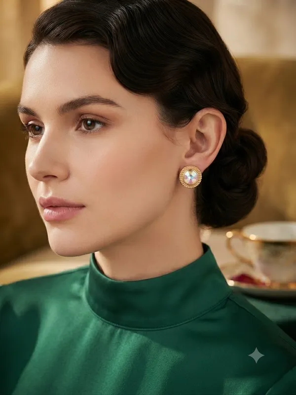 Gold_Tone_Multicolor_Stud_Earrings_For_Women
