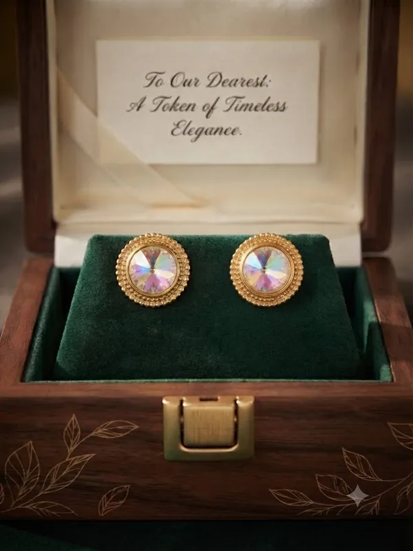 Gold_Tone_Multicolor_Stud_Earrings_For_Women