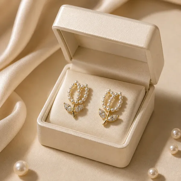Gold_Tone_Pearl_Floral_Drop_Earrings_For_Women
