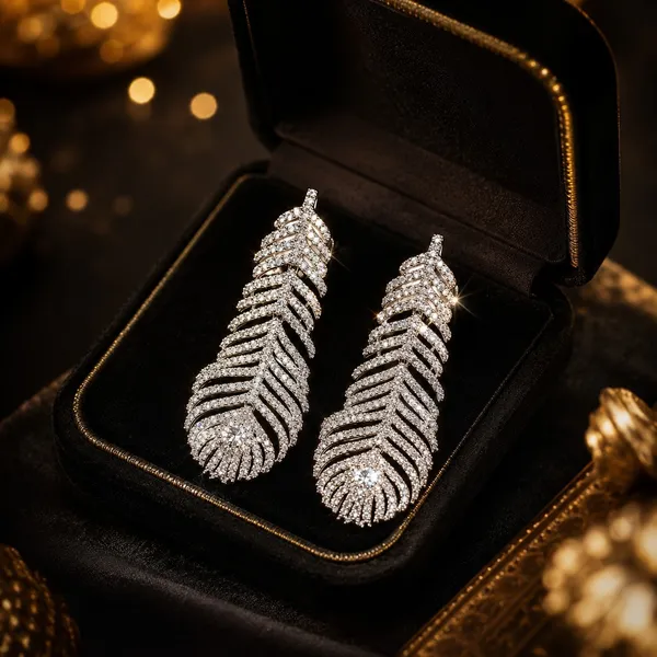 Silver_Tone_Crystal_Feather_Drop_Earrings_For_Women