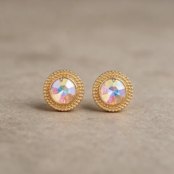Gold_Tone_Multicolor_Stud_Earrings_For_Women