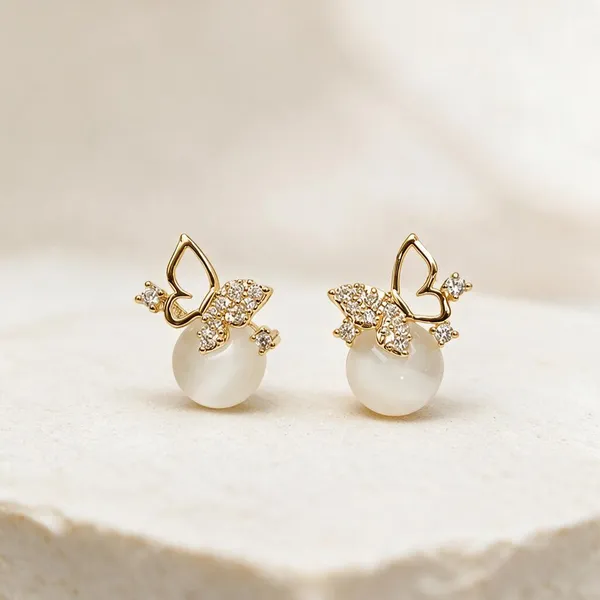 Gold_Tone_Butterfly_Pearl_Drop_Fashion_Earrings
