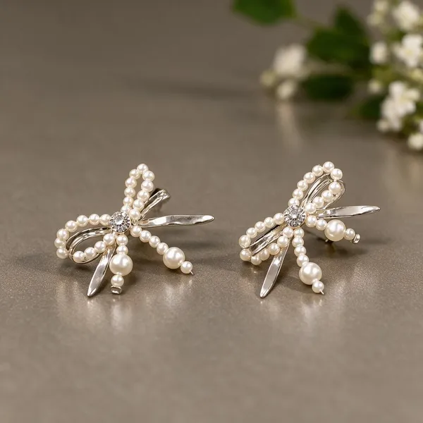 Silver_Pearl_Dragonfly_Earrings_For_Women