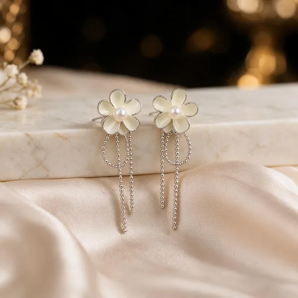 Gold_Tone_Floral_Pearl_Drop_Earrings_For_Women