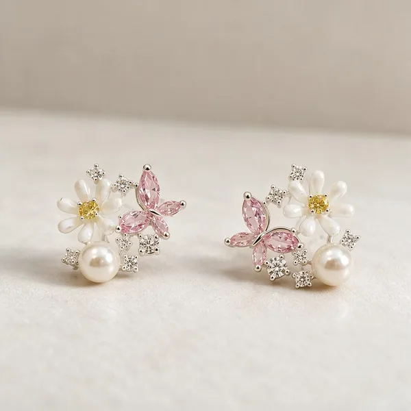 Pearl_Floral_Butterfly_Stud_Earrings_For_Women