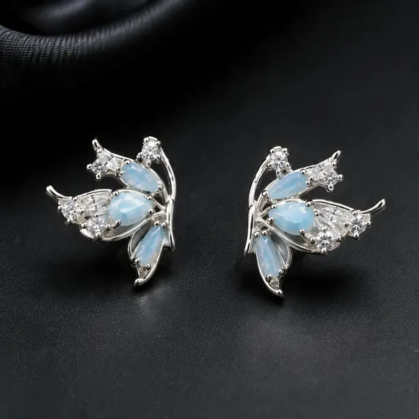 Silver_Tone_Floral_Stud_Earrings_For_Women