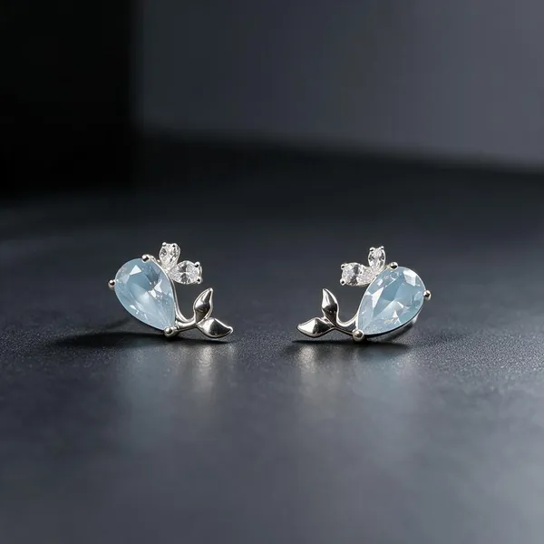 Silver_Tone_Blue_Butterfly_Stud_Earrings_For_Women