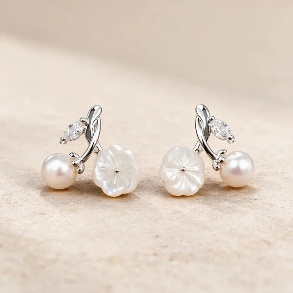 Silver_Pearl_Floral_Drop_Earrings_For_Women
