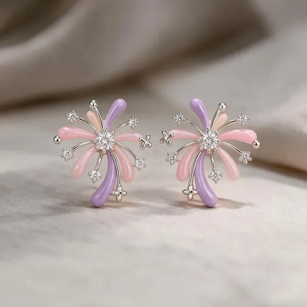Silver_Tone_Pastel_Floral_Drop_Earrings_For_Women