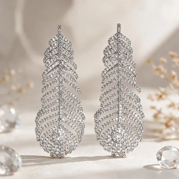 Silver_Tone_Crystal_Feather_Drop_Earrings_For_Women