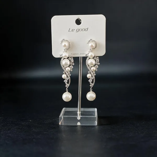 Silver_Tone_Pearl_Embellished_Drop_Earrings_For_Women