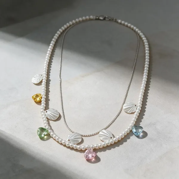 Silver_Tone_Layered_Charm_Necklace_For_Women
