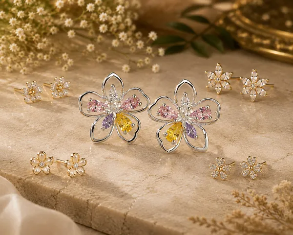 Silver_Tone_Multicolour_Floral_Stud_Earrings_For_Women