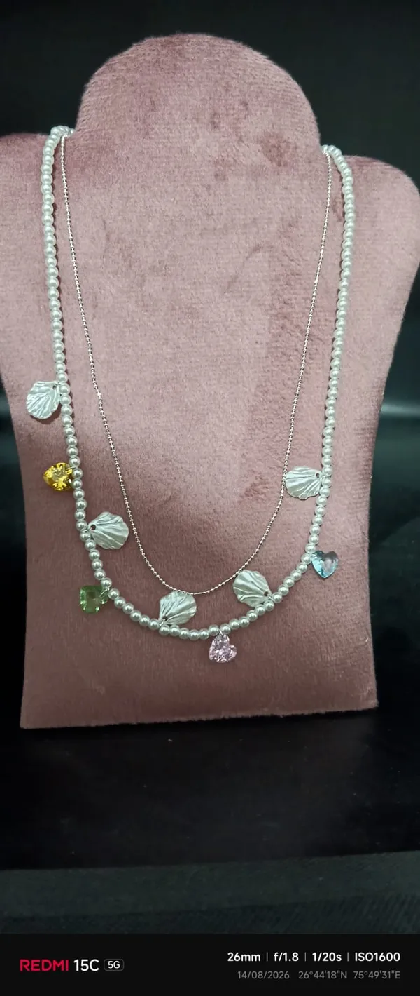 Silver_Tone_Layered_Charm_Necklace_For_Women