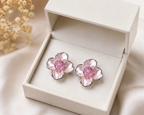 Silver_Tone_Floral_Stud_Earrings_With_Pink_Center_Stones