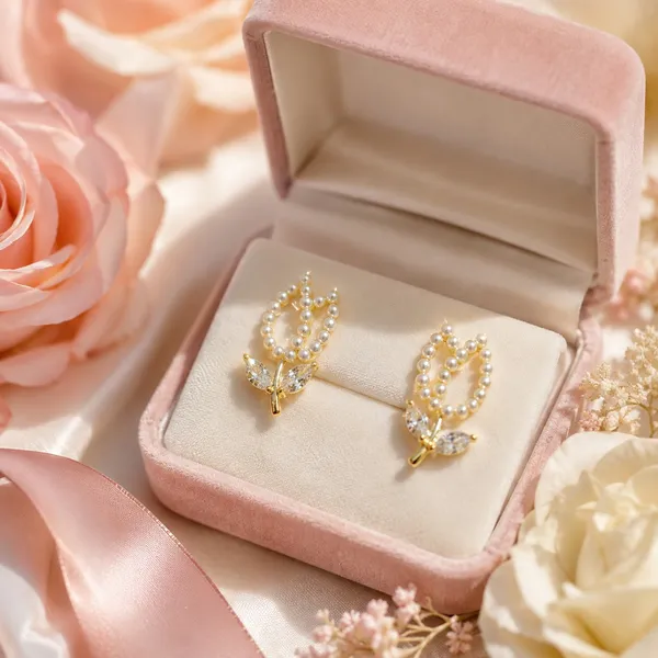 Gold_Tone_Pearl_Floral_Drop_Earrings_For_Women