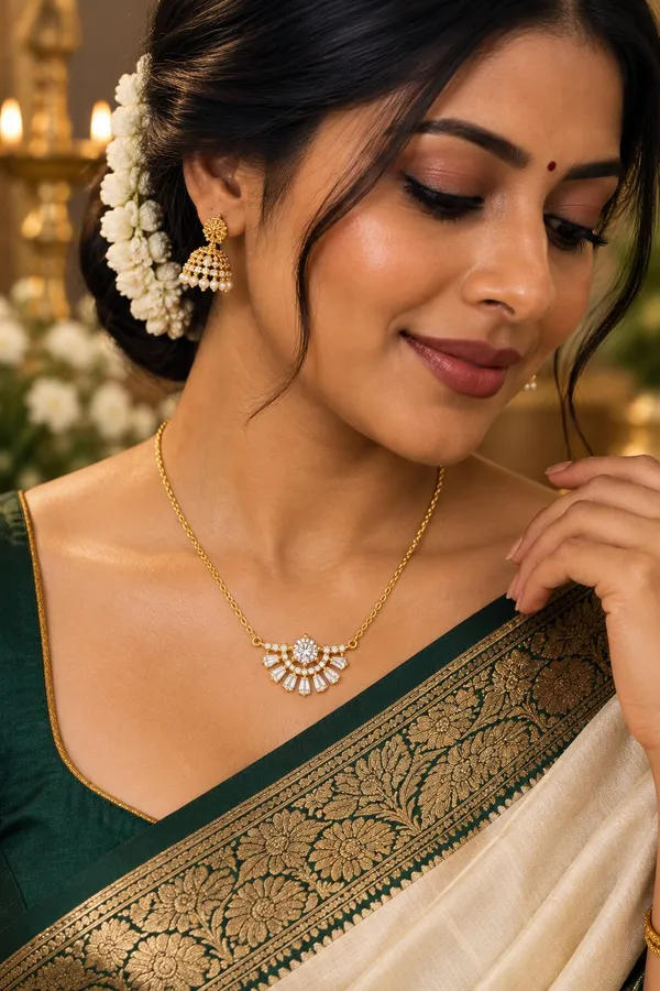 Gold-Tone_Crystal_Fan_Pendant_Necklace