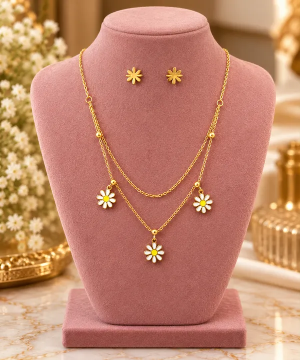 Golden_Daisy_Bloom_Necklace_&_Earring_Set
