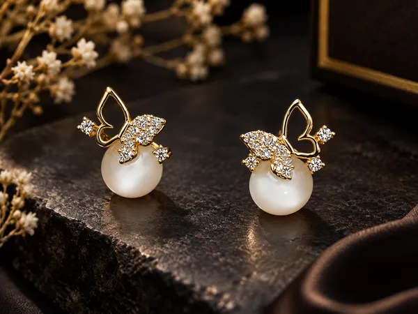 Gold_Tone_Butterfly_Pearl_Drop_Fashion_Earrings