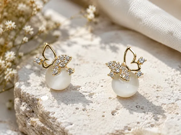 Gold_Tone_Butterfly_Pearl_Drop_Fashion_Earrings