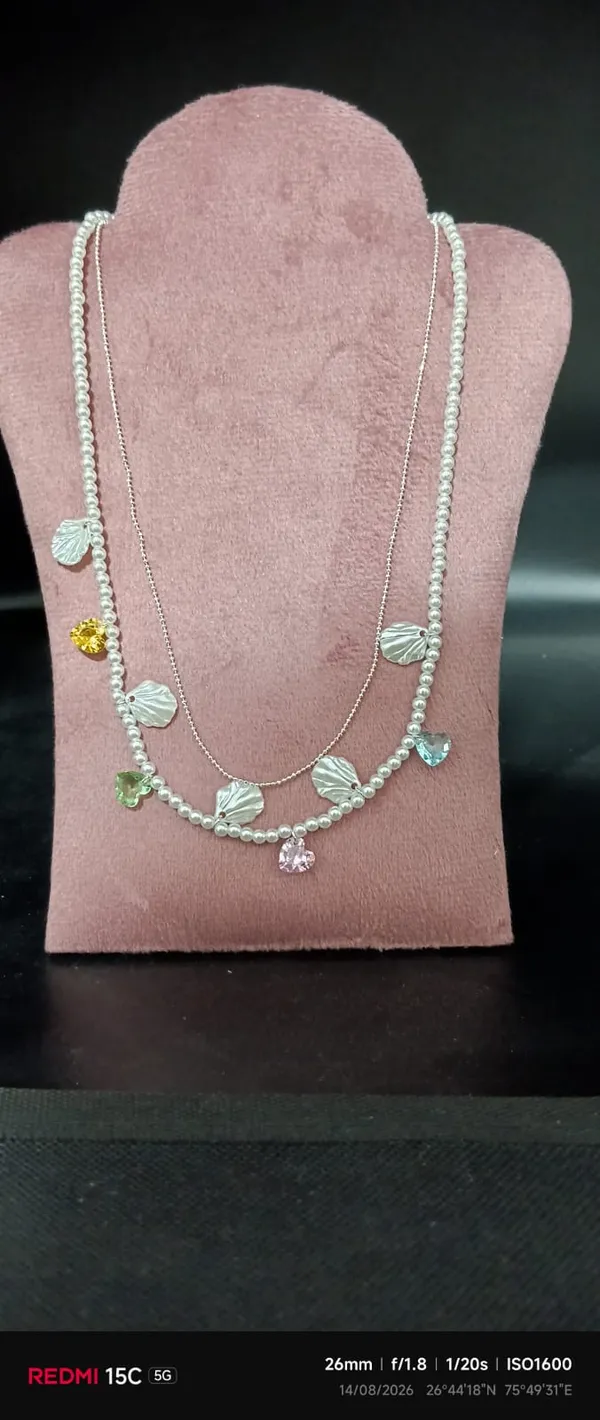 Silver_Tone_Layered_Charm_Necklace_For_Women