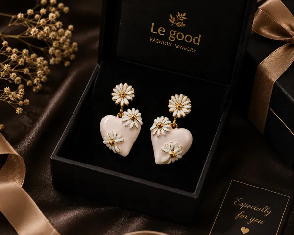 White_Enamel_Heart_Floral_Drop_Earrings_For_Women