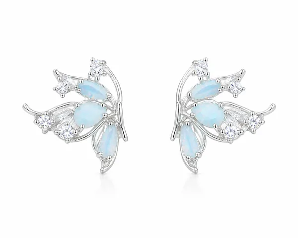 Silver_Tone_Floral_Stud_Earrings_For_Women