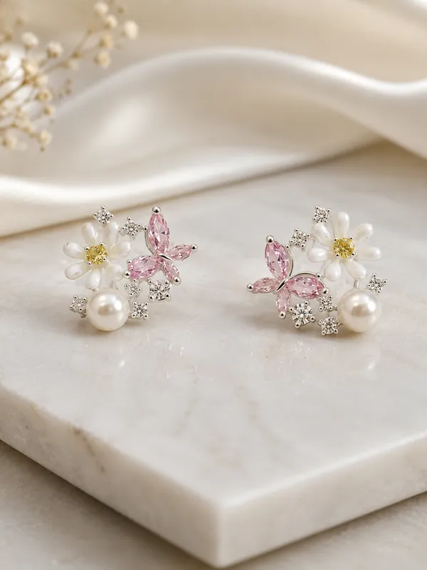 Pearl_Floral_Butterfly_Stud_Earrings_For_Women