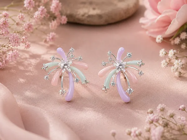 Silver_Tone_Pastel_Floral_Drop_Earrings_For_Women