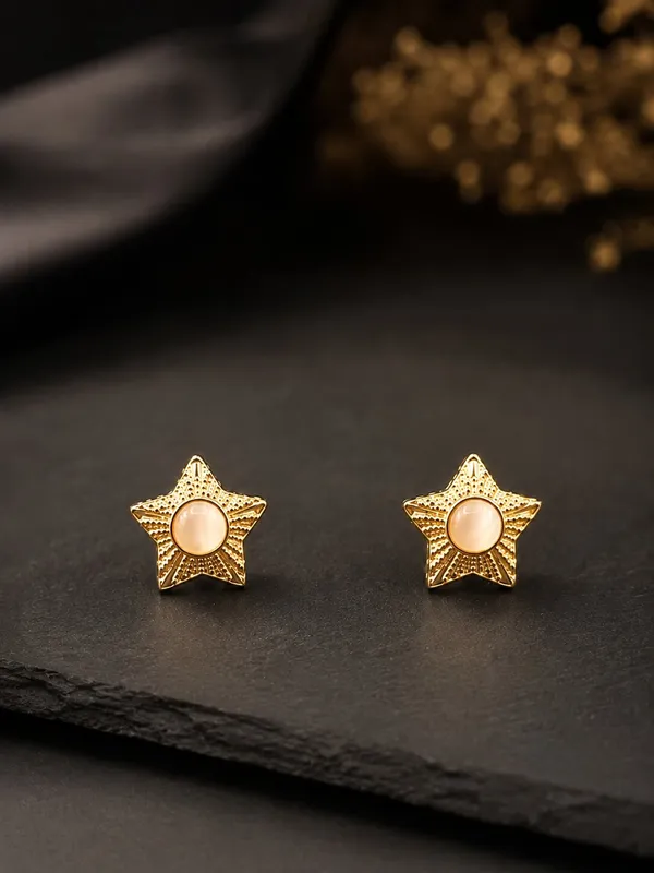 Gold_Tone_Star_Stud_Earrings_For_Women