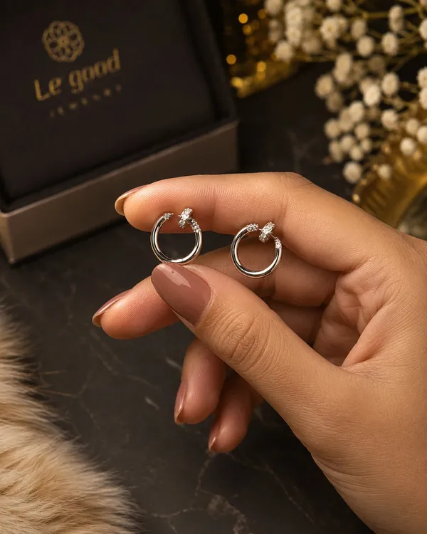 Silver_Hoop_And_Red_Floral_Earrings_Set