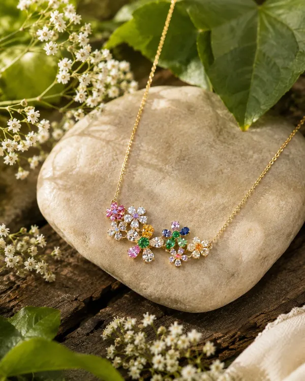Gold_Tone_Floral_Pendant_Necklace_For_Women