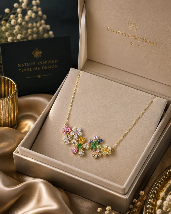 Gold_Tone_Floral_Pendant_Necklace_For_Women
