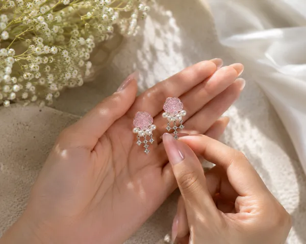 Pink_Pearl_Floral_Drop_Earrings_For_Women