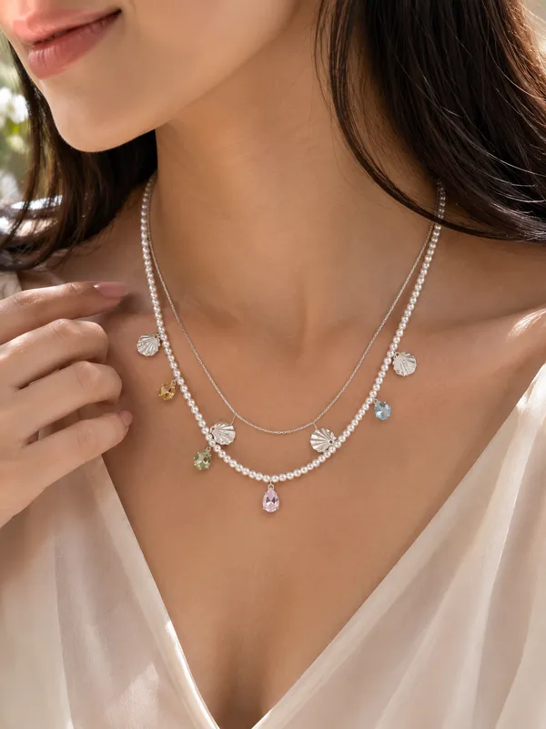 Silver_Tone_Layered_Charm_Necklace_For_Women