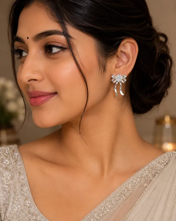 Silver_Tone_Floral_Drop_Earrings_For_Women