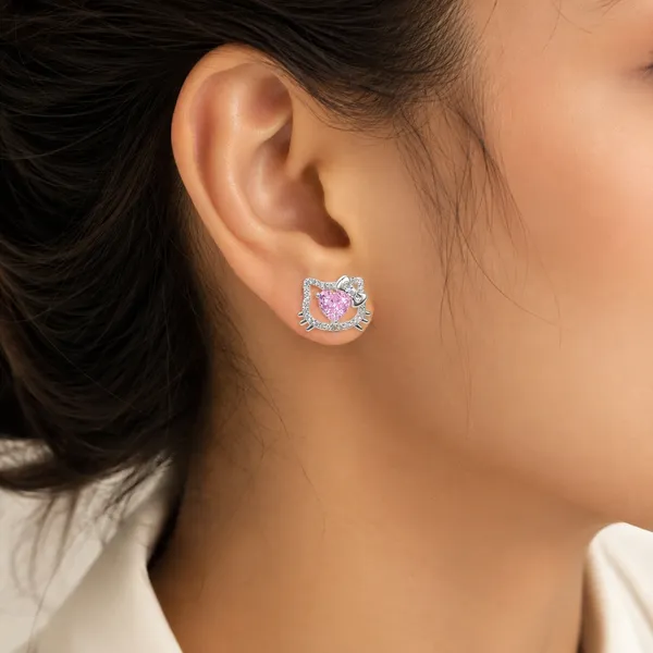 Silver_Tone_Pink_Heart_Stud_Earrings_For_Women