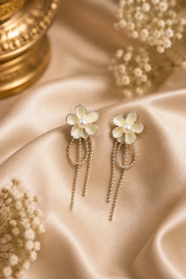 Gold_Tone_Floral_Pearl_Drop_Earrings_For_Women