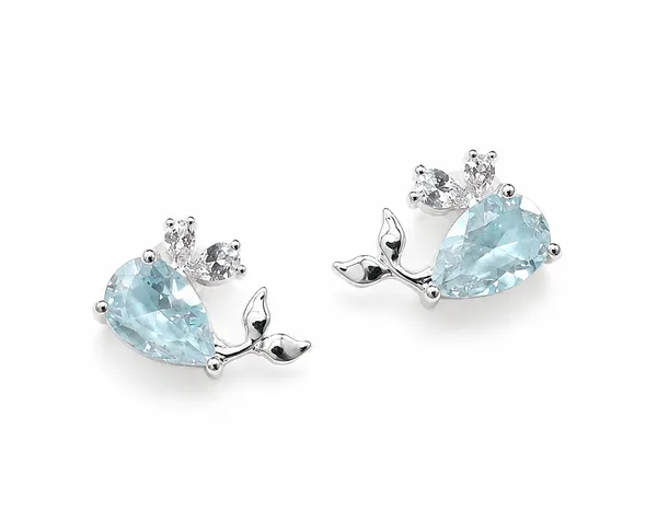 Silver_Tone_Blue_Butterfly_Stud_Earrings_For_Women