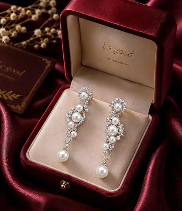 Silver_Tone_Pearl_Drop_Earrings_For_Women