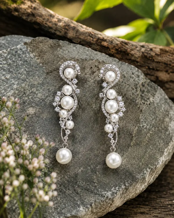 Silver_Tone_Pearl_Drop_Earrings_For_Women