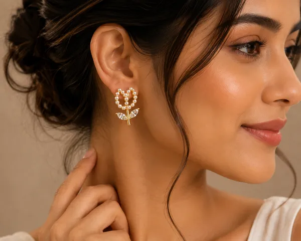 Gold_Tone_Pearl_Floral_Drop_Earrings_For_Women