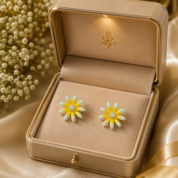 Yellow_Floral_Earrings_For_Women